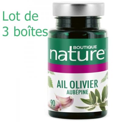 Ail olivier aubépine - 3 boîtes 90 capsules - Boutique Nature