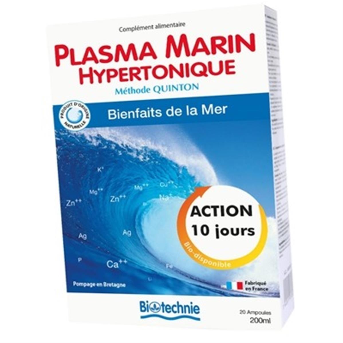 Plasma marin hypertonique Méthode Quinton 20 ampoules