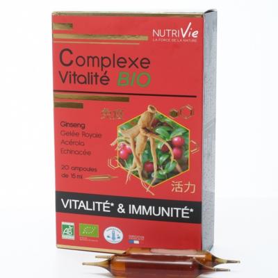 Complexe vitalité bio - 20 ampoules - Nutrivie