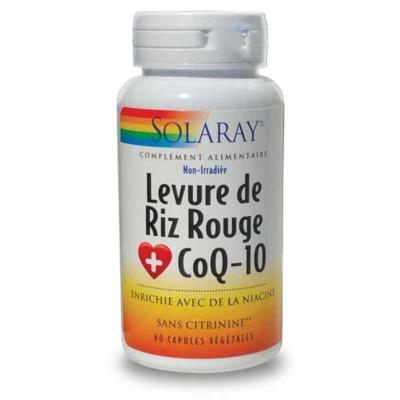 Levure de riz rouge et coenzyme q10 - 60 capsules - Solaray