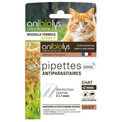 2 pipettes anti puce chat bio - Anibiolys