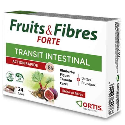 Ortis fruits et fibres forte transit intestinal 24 cubes