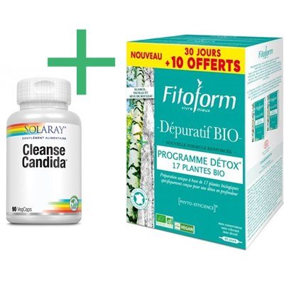 1 cure dépuratif bio et 1 Cleanse Candida - Solaray