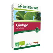 Ginkgo biloba bio - 20 ampoules - Biotechnie