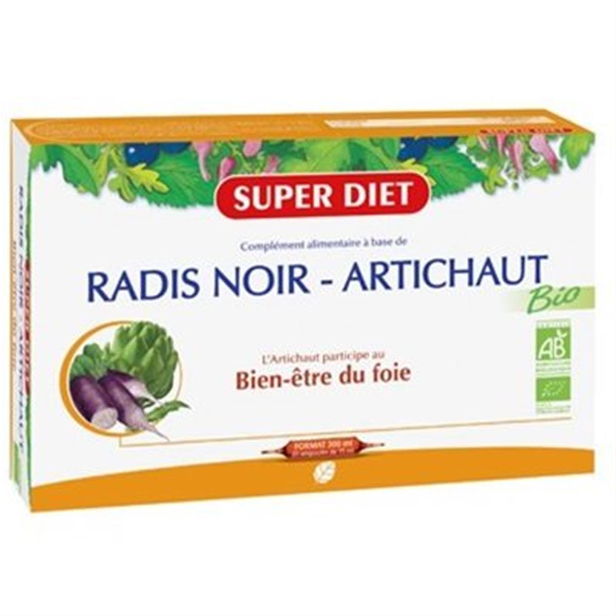 Radis noir et artichaut bio 20 ampoules Super Diet