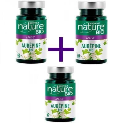 Aubépine bio - 3 boîtes de 60 gélules - Boutique Nature