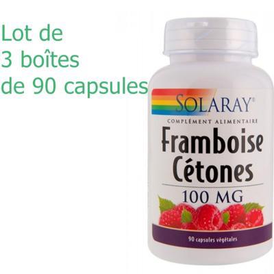 Cétone de framboise - 3 boîtes de 90 capsules - Solaray