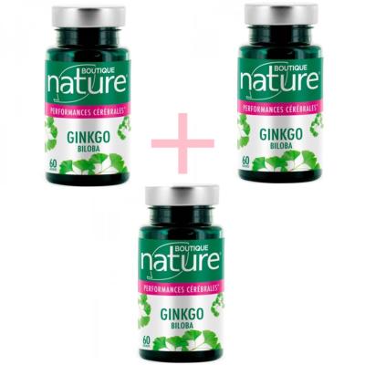 Ginkgo biloba - 3 boîtes de 60 gélules - Boutique Nature