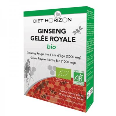 Ginseng gelée royale bio - 20 ampoules - Diet Horizon