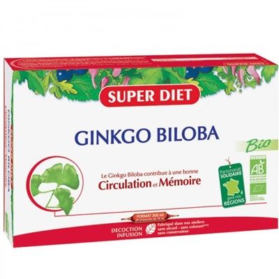 Ginkgo biloba bio - 20 ampoules - Superdiet