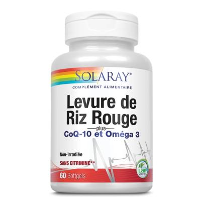 Levure de riz rouge coenzyme q10 omega 3 - 60 capsules - Solaray