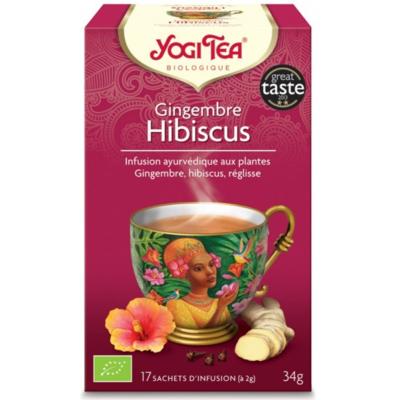 Gingembre hibiscus bio - Infusion 17 sachets - Yogi Tea