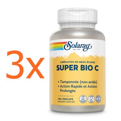 Super bio C Solaray - 3 boîtes de 100 capsules