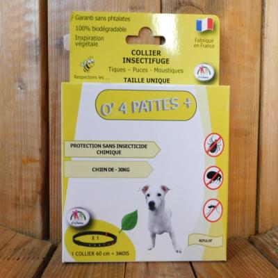 Collier anti-puces chiens - Moins de 30 kg - O 4 pattes